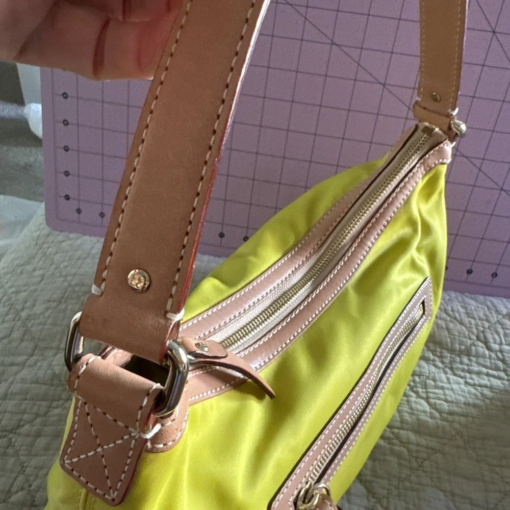 KATE SPADE‎ Sam Icon KSNYL Nylon Small Shoulder Bag Greenlight GUC